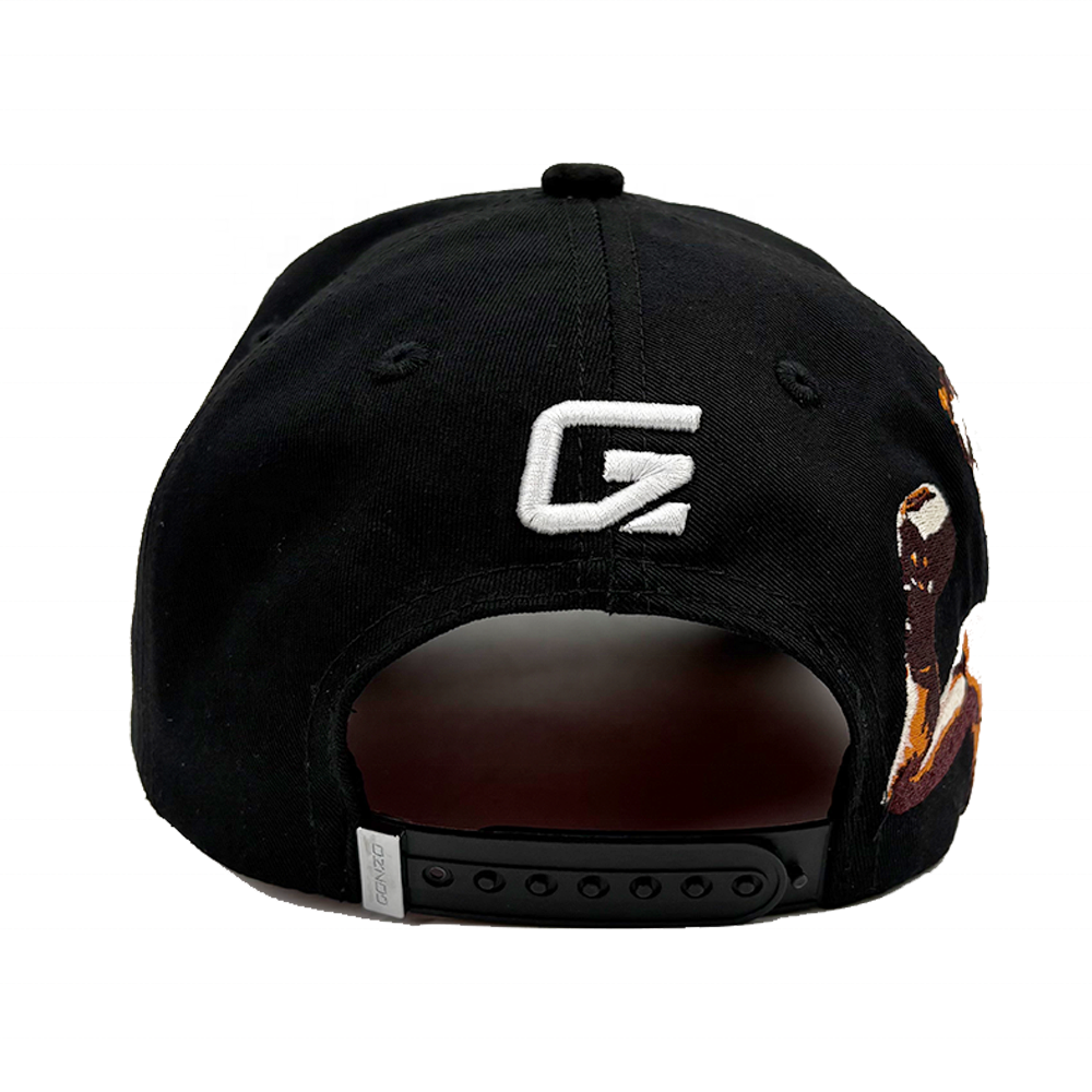 Street Baseball Caps Suede Brim Cotton Crown Custom Embroidery 5 Panel Inside Satin Lining Woven And Metal