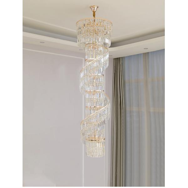Luxury crystal chandelier duplex building hollow living room lamp large chandelier(WH-NC-91)