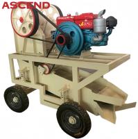 Broyeur à mâchoires mobile à petite échelle PE150x250 PE250x300 avec remorque et roues pour le broyage de pierres de quartz basalte