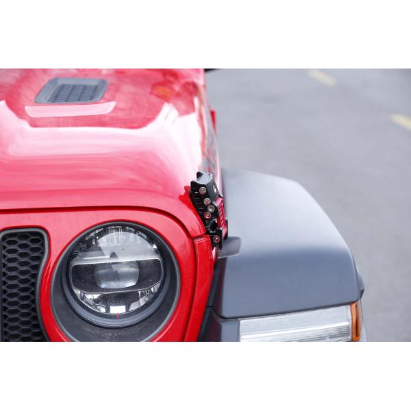 Jeep Wrangler Locking Hood Latches Kit with Heavy Duty Aluminium Alloy Red and Black
