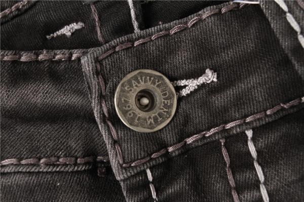 68% Cotton 30% Polyester Men'S Denim Pants Distressed Black 30-40 Size