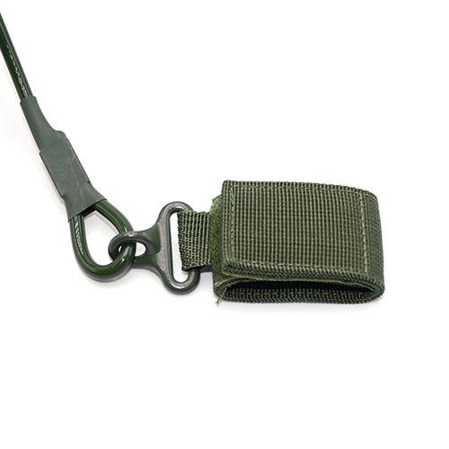 Black Tactical Coiled Pistol Lanyard Nylon Loop 4.0 / 5.0MM Cord Diametre