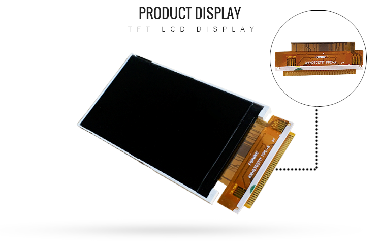 240x400 WQVGA TFT LCD Capacitive Touchscreen MCU 3 Inch With 40Pin Soldering FPC