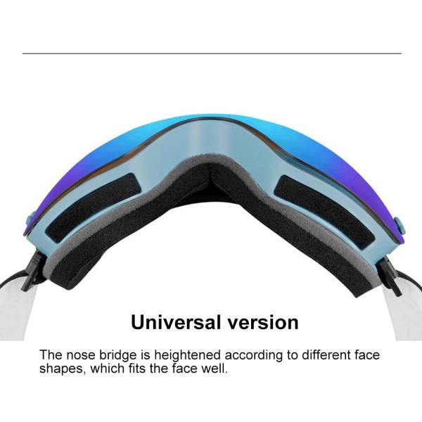 Colour Plating Snow Glasses Ski Goggles with 3 Layers Foam and Custom Color Lenses