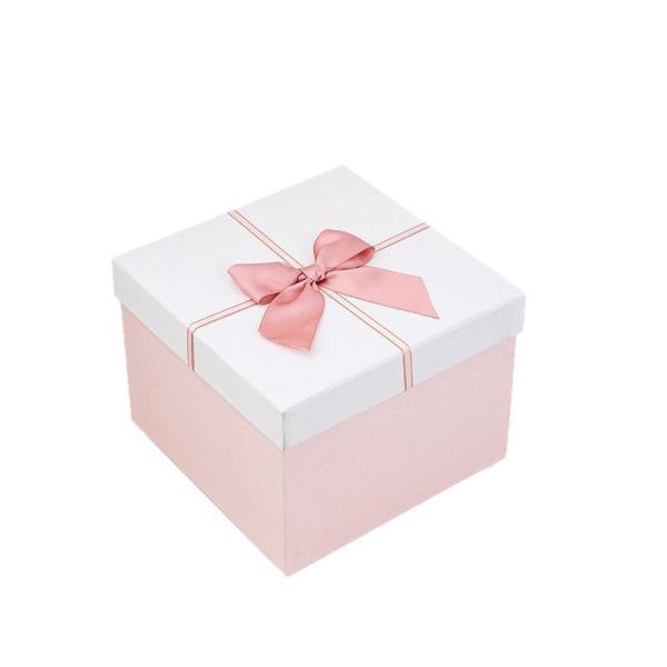 Premium Gift Box Set Large Pink Square Packaging White Lid With Bow Christmas Birthday Ready