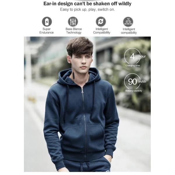 Multi Drop Connection Wireless Stereo Earphones 70mAH RoHS Approved