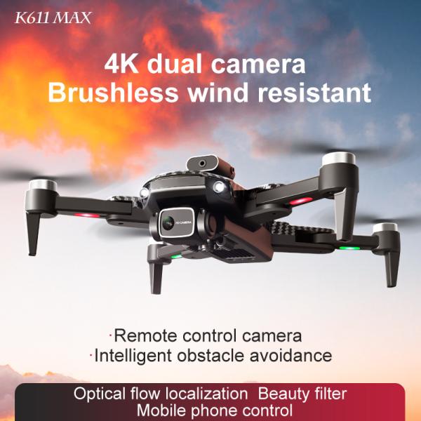 K611 Max 4k Dual Camera Drone HD Wide Angle Obstacle Avoidance Dron with Optical Flow Hovering and Mini Quadcopter FPV Drone