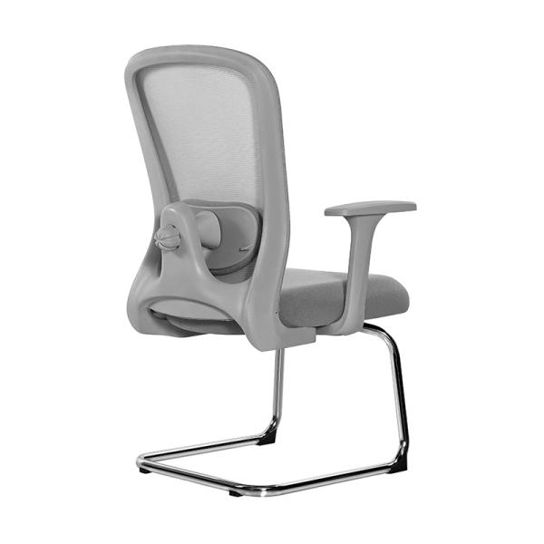 High Quality Metal Legs Gray Mesh Office Ergonomic Chair Without Wheels