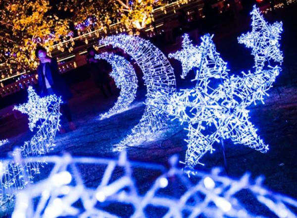 Outdoor LED Star Moon Modeling Lamp Lawn Lighting Festive Atmosphere Lighting Engineering Landscape