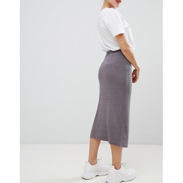 OEM wholesale factory price girls rib popper midi skirt