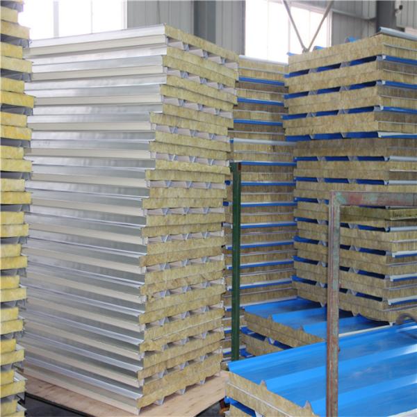sound insulation metal sheet rock wool sandwich roof tile 5950 x 950 x 50mm