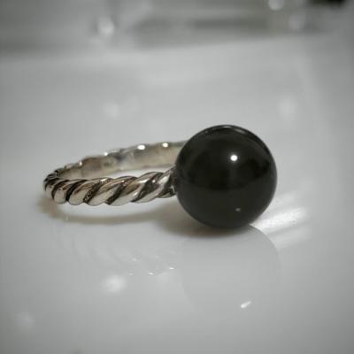 8mm Onyx Petite Ring 925 Sterling Silver Vintage Inspired Jewelry Womens Gift
