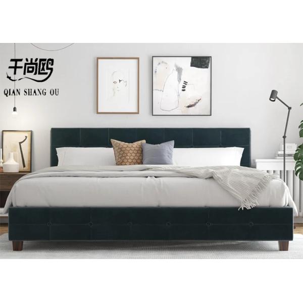 Checkered Stitching Tall Upholstered Bed Low Key Size customizable