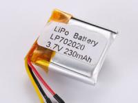 LP702020 3,7V 230MAH batterie au lithium polymère avec type de stockage Pcm -10C -65C