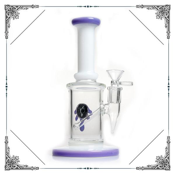Mini White Glass Smoking Water Pipe , Puper Mouth Tobacco Tube Glass