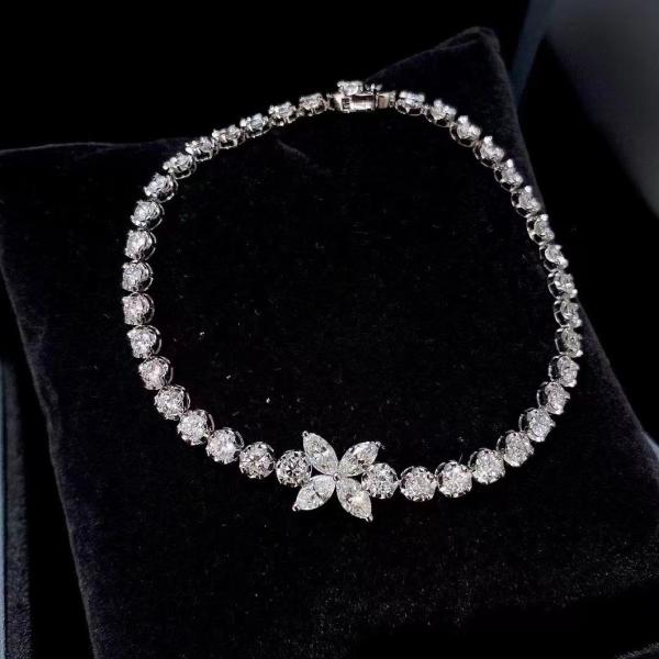 0.40ct-0.49ct D Lab Grown Diamond Royal Diamond Plated Gold Bracelet Full Diamond