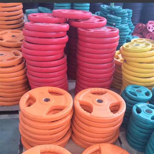 High Quality Colorful Fitness Rubber Coated Grip Weight Plate