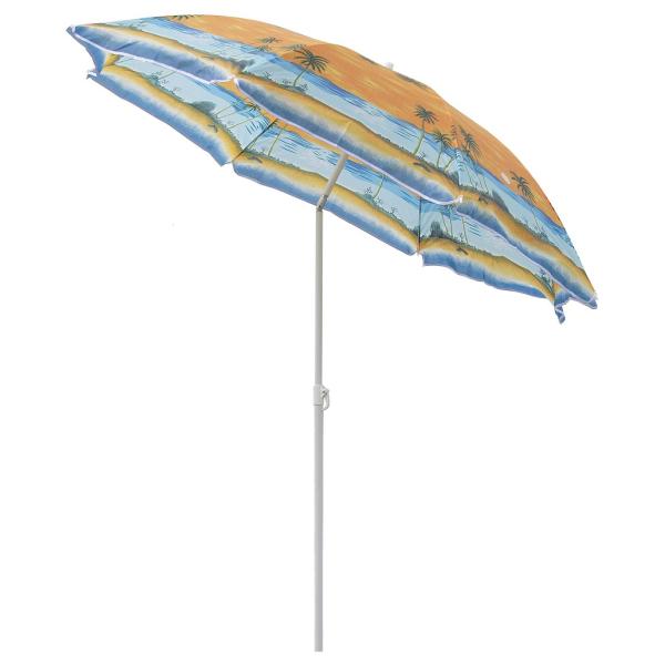 42-дюймовый металлический зонтик для пляжа с защитой UPF 50 с 210-тонной оксфордской тканью