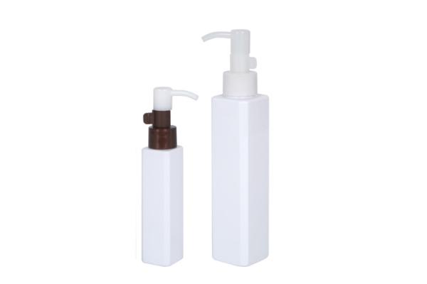 Quadrado PET livre de BPA 50ml 150ml Remover de maquiagem Prensa de óleo Garrafa à prova de vazamento