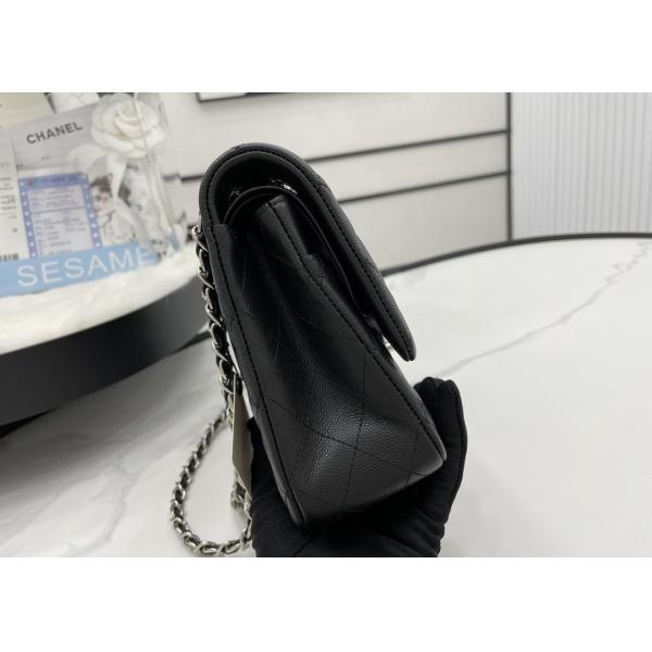 Ball Caviar Womens Chain Bag Calf Skin Inside Suede 25cm Length