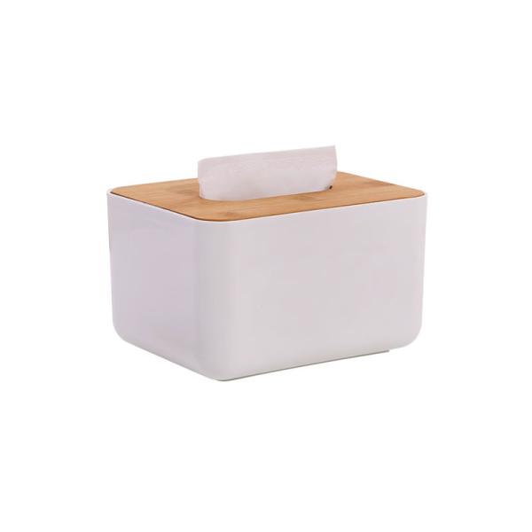 Bamboo PP White Tissue Box Cover Decorative Tissue Box Covers