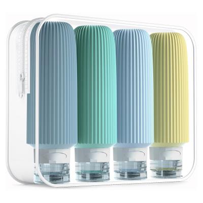 Kit de bouteille de voyage en silicone en plastique pour toilettes 6 oz 177 ml