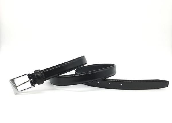 23mm Women's Fashion Leather Belts Feather Edge Stitching Brushed Nickel