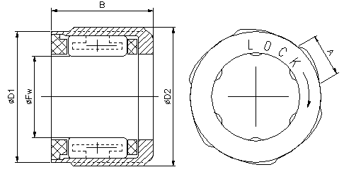 Bearing Steel One Way Needle Roller Bearing Single Row Overrunning Clutch Drawn Cup Needle Roller Clutch