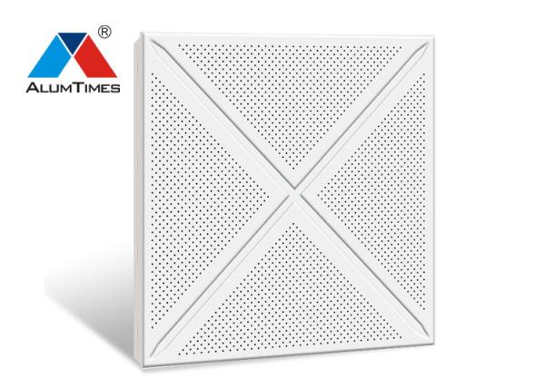 Commercial Powder Coated Aluminium Perforated Ceiling 0.6mm Thickness Clip In Type