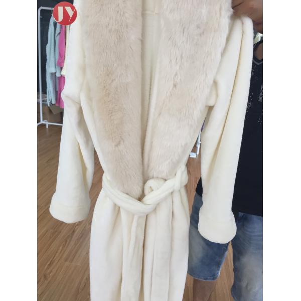 Hot Sale Extra Long Fleece Women Robe Night Gown luxury Fur Collar Bathrobe Plus Size Winter Thickening Dressing gown