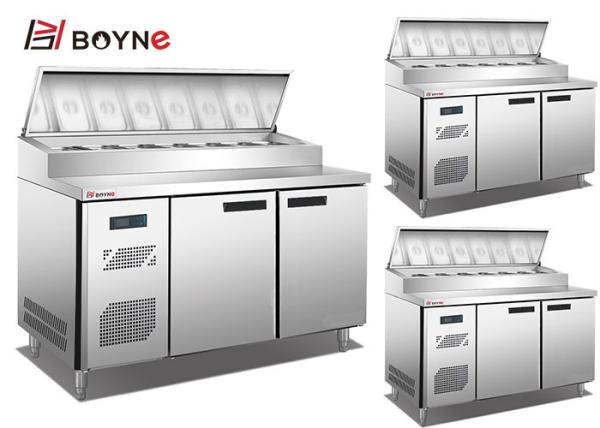 Air Cooled Pizza Table Commercial Kitchen Equipment Pizza Work Table With Chiller
