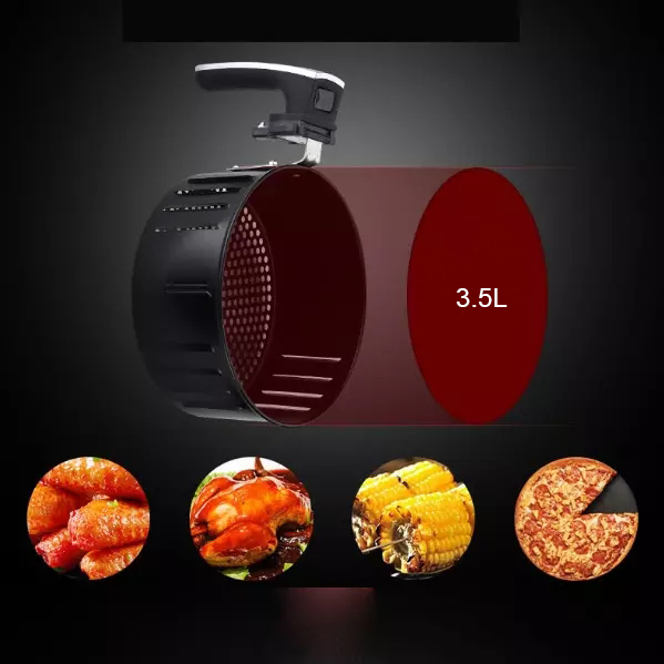 1500w Air Fryer Multifunction With 80°C-200°C Adjustable Temperature