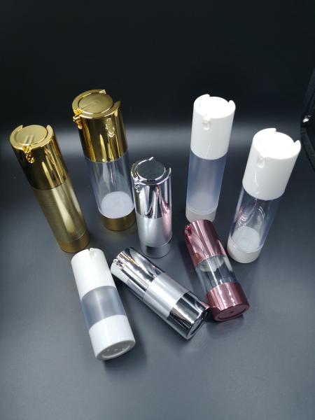 Special 15ml 30ml 50ml gold frosted vacuum skin care silver chambercosmetic manufacturer lotion airless pump bottle