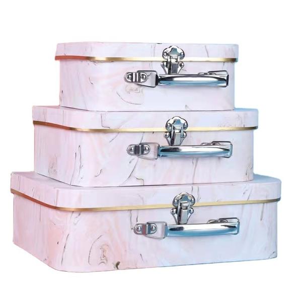 Marble Printed Empty Cardboard Suitcase Gift Box Clothing Birthday Packaging