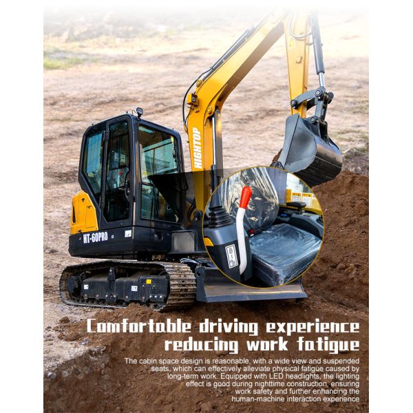 HT60Pro Hydraulic Excavator Hydraulic System and High Strength Structural Design