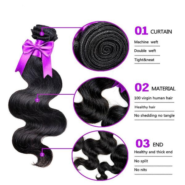 Double Weft 100% Virgin Human Hair Bundles Unprocessed Peruvian Body Wave Hair