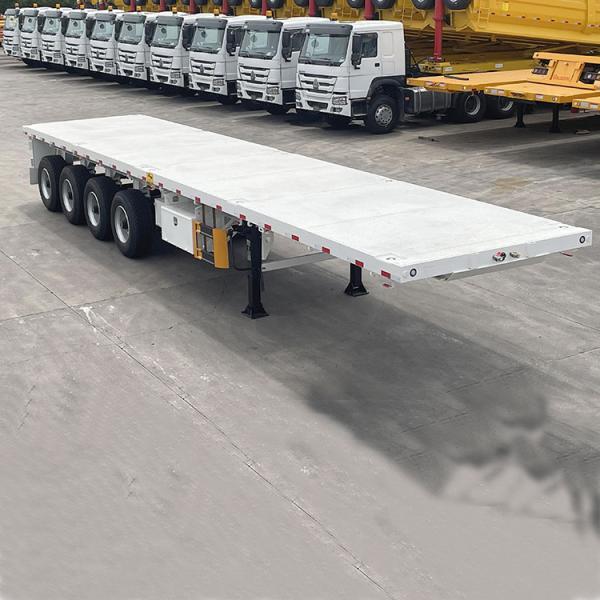 12500*2500*1600 MM Steel Plate Flat Container Semi-Trailer with 3/4-Axis and Customizable Air Suspension Steel Suspension