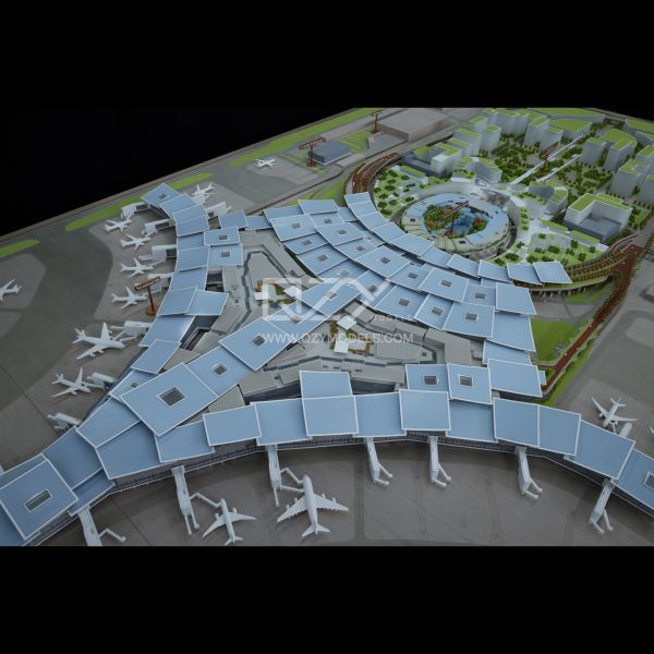 1:500 Scale Miniature Architectural Model with Realistic Detail Acrylic Material and Laser Cutting