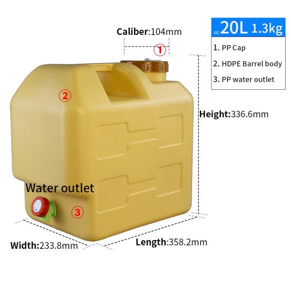 Fruit Vinegar 20 Ltr Camping Water Tanks With Lid Faucet 1.3KG