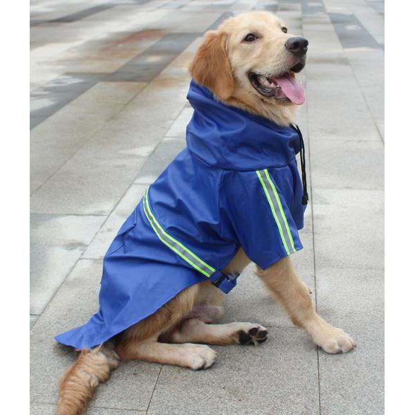 Waterproof Windproof Rainproof Reflective Design Poncho Pu Dog Clothes