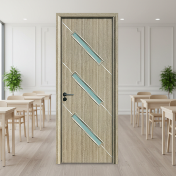 WPC Glass Door Durable Composite Door with Hollow Core for Residential and Commercial Interior Applications