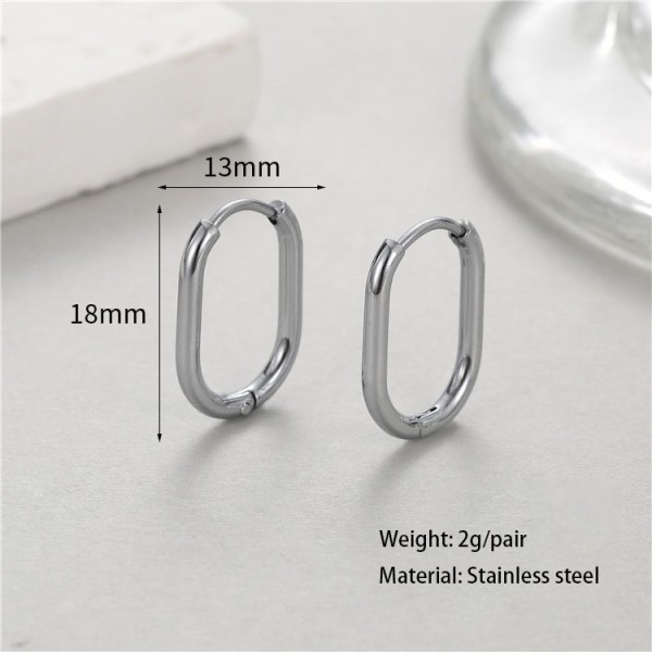 Stainless Steel 18K PVD Plated Hoop Earrings Simple Versatile Suitable for Both Men and Women Hip Hop Style