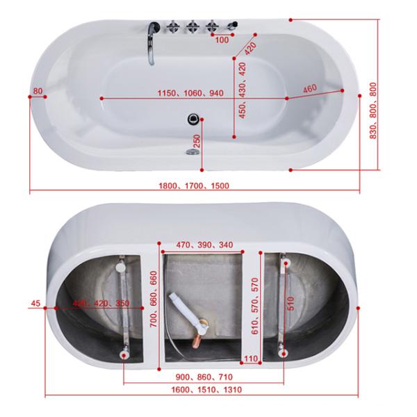 cUPC freestanding bathtub with feet seamless joint finish oval acrylic tub for USA Canada