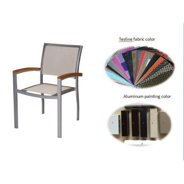 Outdoor garden aluminium stacking chair with sling texline fabric-YS5612