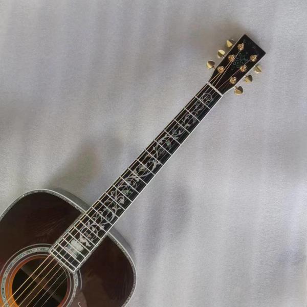 Custom MT Dreadnought D Body Sunburst Acoustic Guitar Wood Pickguard Martin D45 Guitar