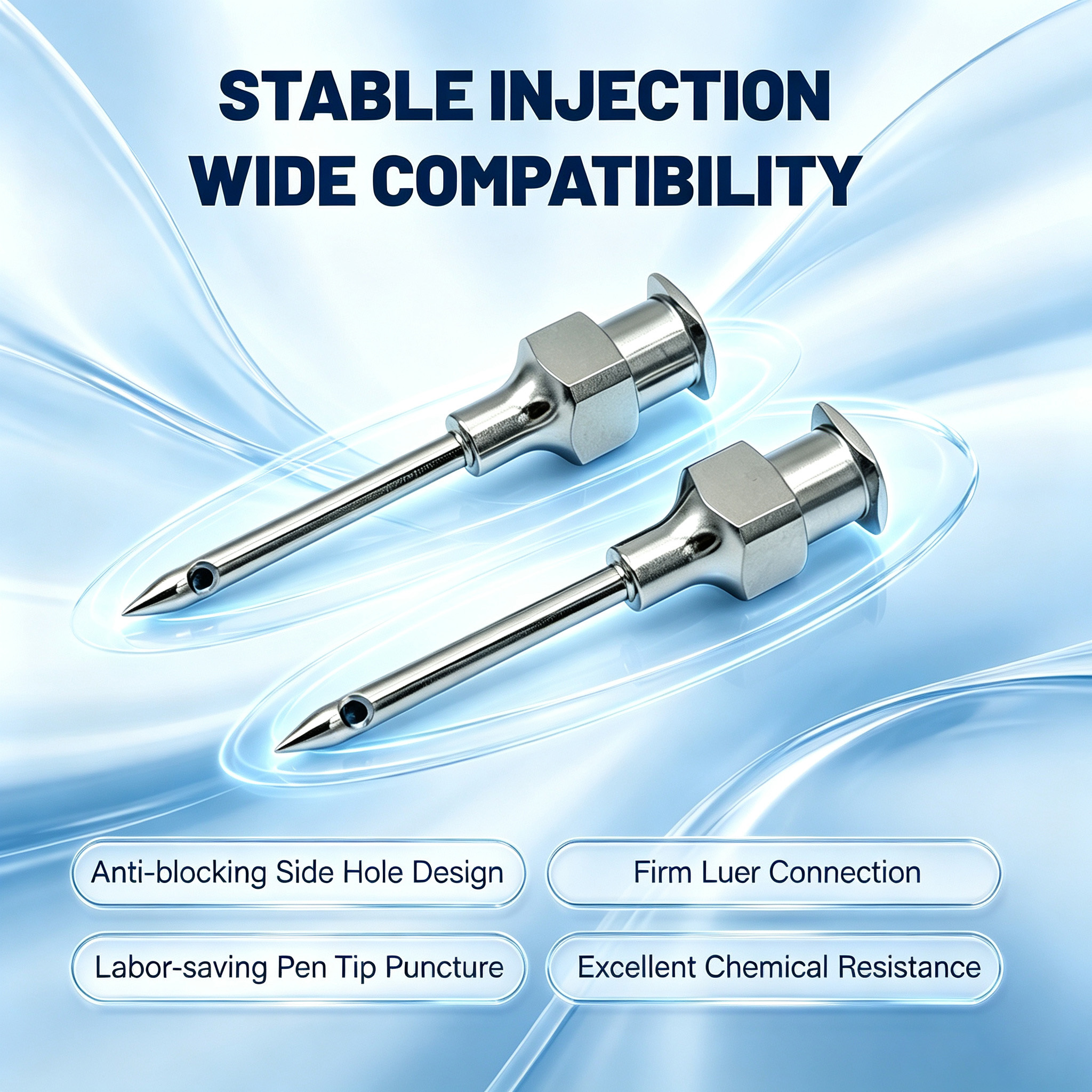 Customized Side Port Sampling Needle With Hexagonal Hub