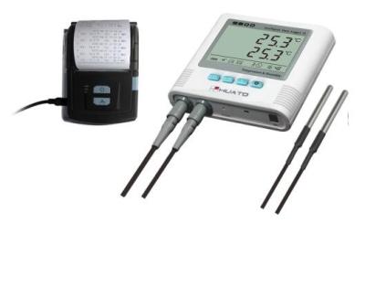 Registador de dados duplo da umidade da temperatura do sensor de temperatura com grande exposição do LCD