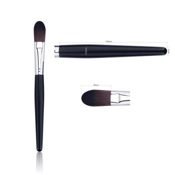 Pbt Hair 5pcs Makeup Brush Set With Matte Finish Silver Brass Ferrule