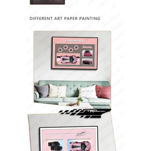 Customized Color Wall Hanging Art Building Blocks 4S Car Dealership 3D Wall Murals