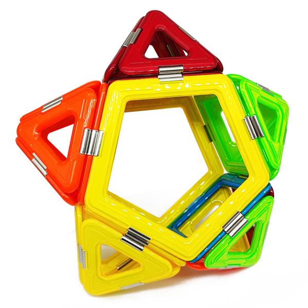 Geometric Intelligent Magnetic Building Tiles Set Color Window Educational Kit